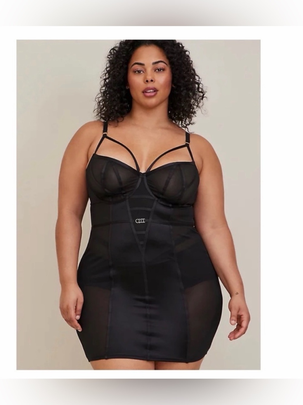 TORRID NWT STRAPPY UNDERWIRE CHEMISE - SATIN BLACK